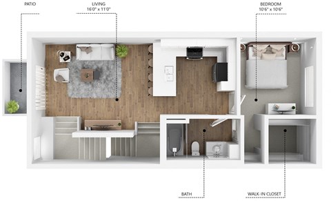 Floor plan for 3 beds, 3 baths, 1690 sqft
